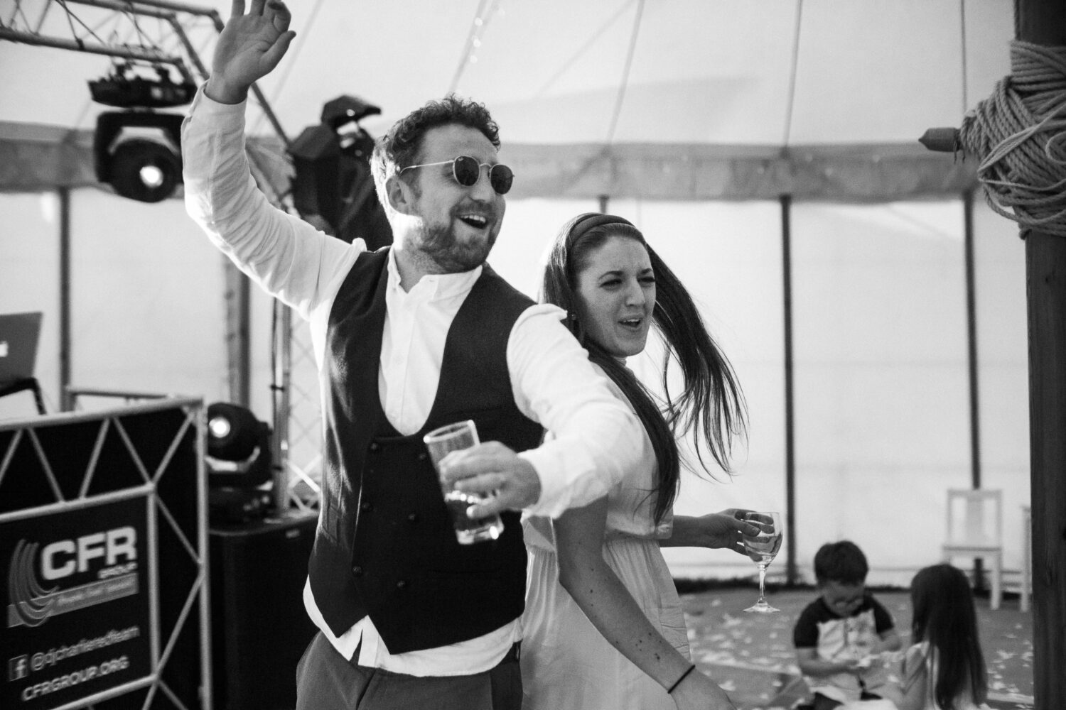 Eyam Hall Wedding Photographer 29 Guests Dancing at Eyam Hall