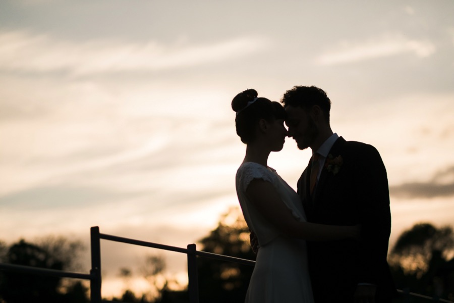 Bride and Groom sunset portrait at The West Mill Derby Bride and Groom sunset portrait at The West Mill Derby