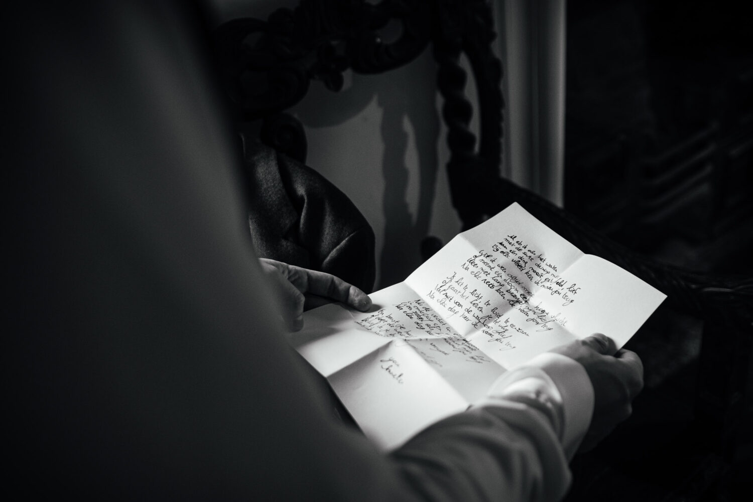 Wedding speech on tattered paper