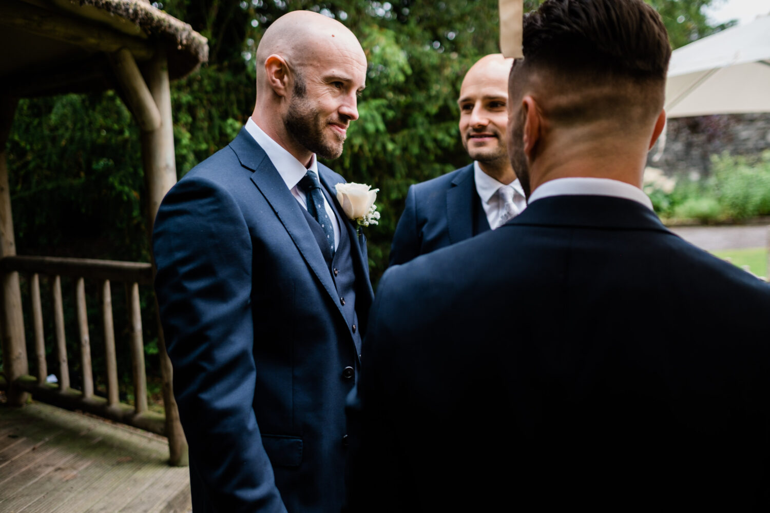 Eyam Hall Wedding Photographer 6 Groom and groomsmen at Eyam Hall