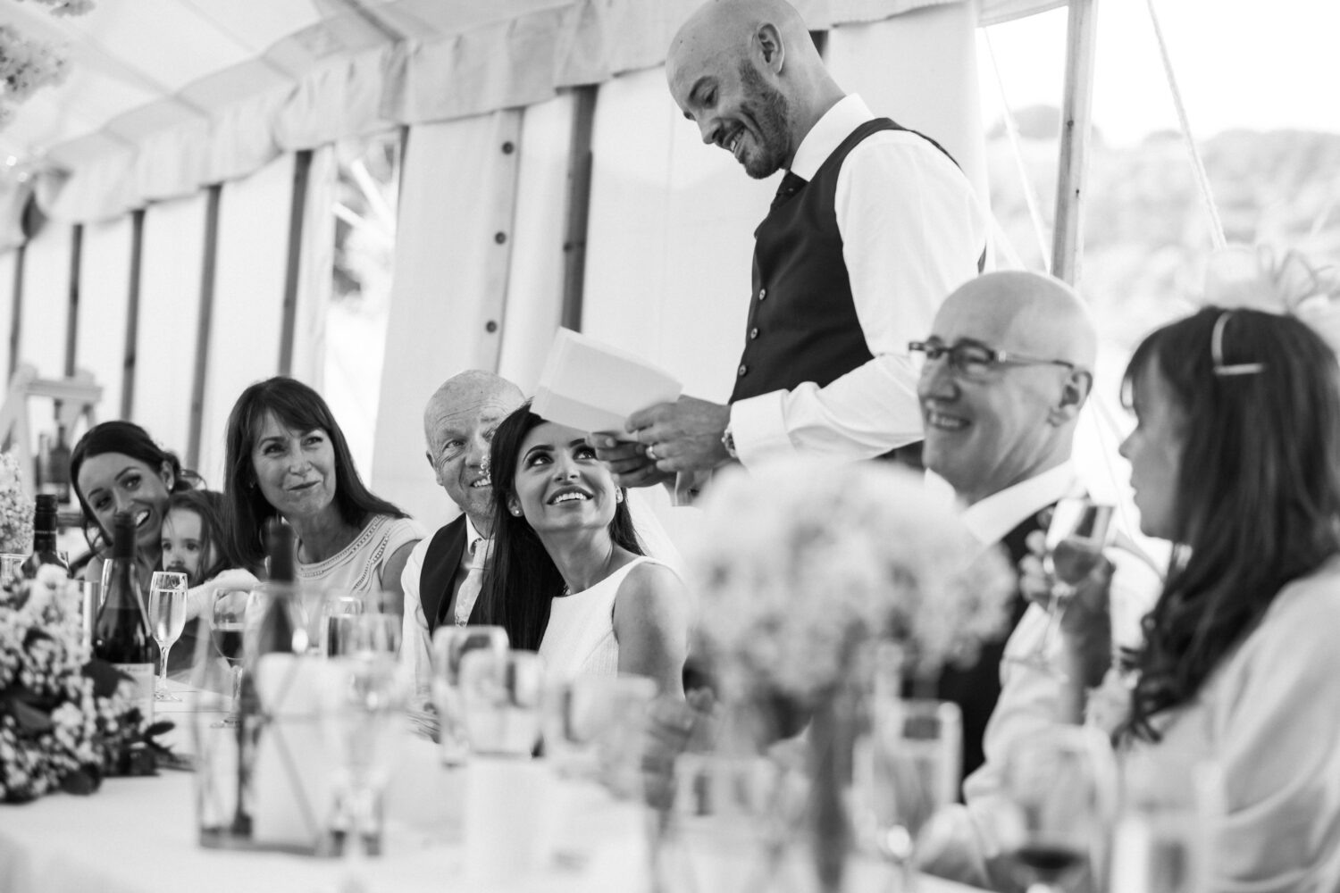 Eyam Hall Wedding Photographer 20 Speeches at Eyam Hall Wedding Reception