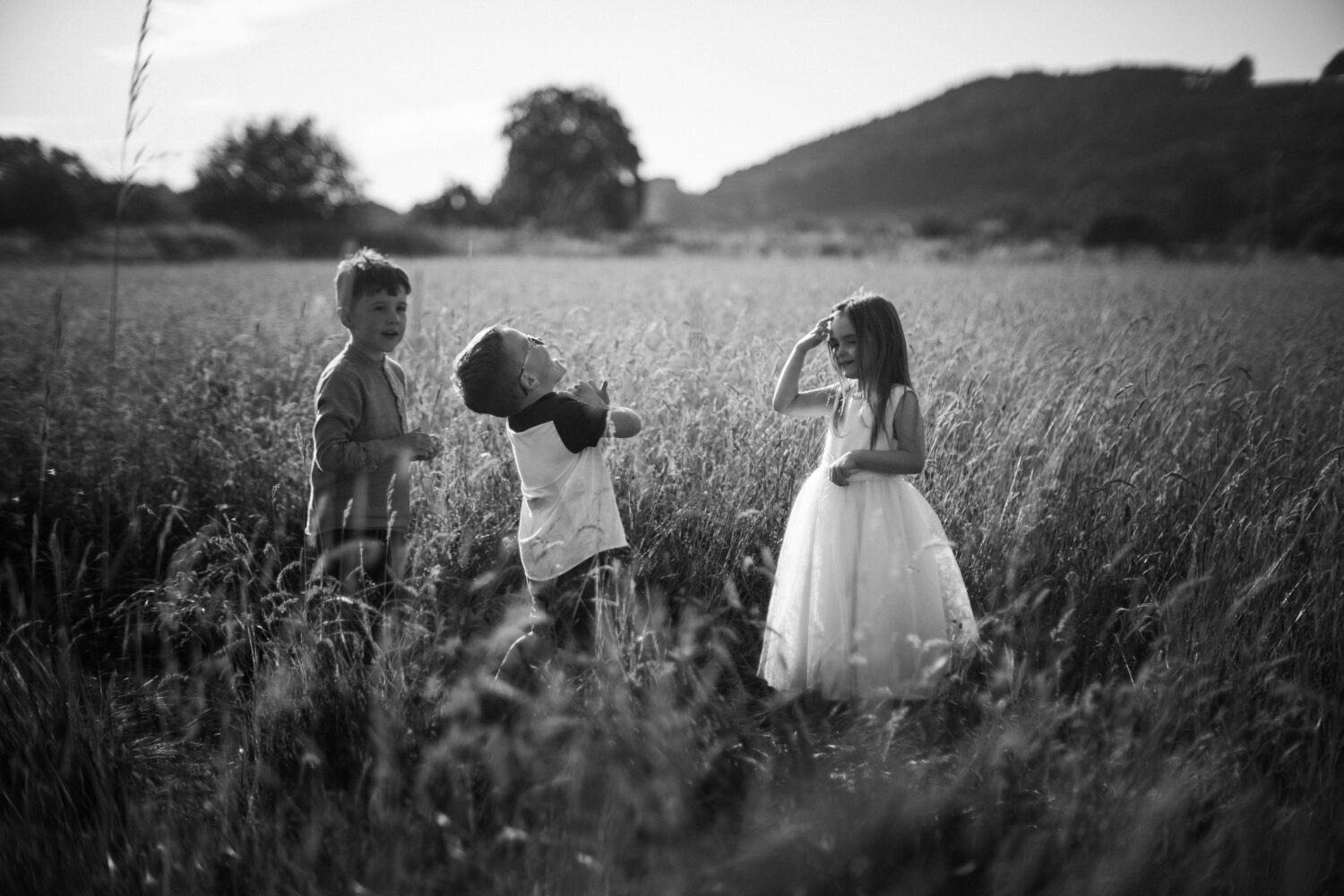 Eyam Hall Wedding Photographer 26 Children playing outside at Eyam Hall wedding