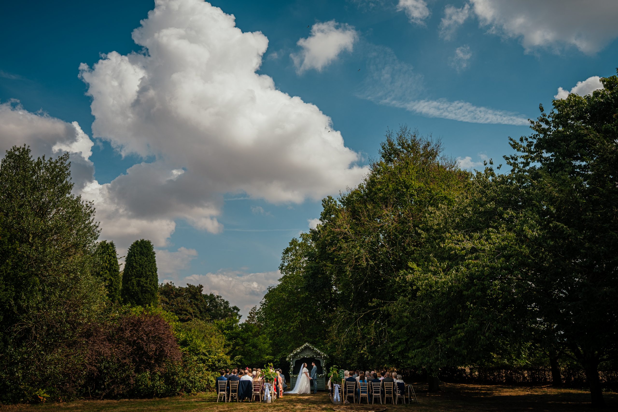Outdoor wedding ceremony at Stockton House Midlands Wedding Photographer