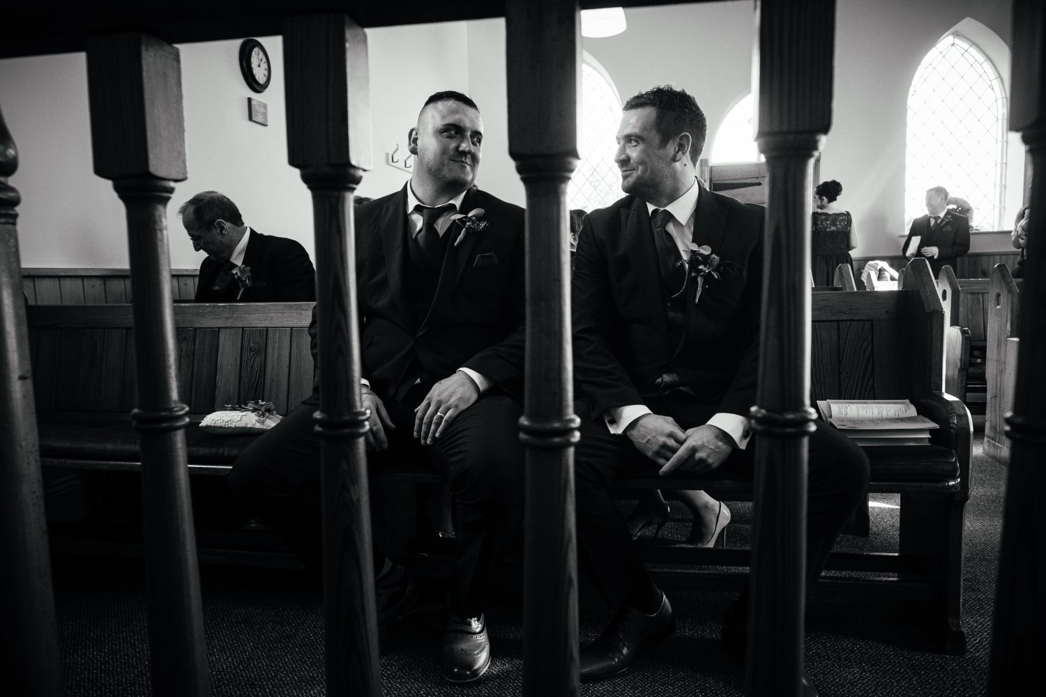 Best man and groom at Salem Chapel, Wingerworth
