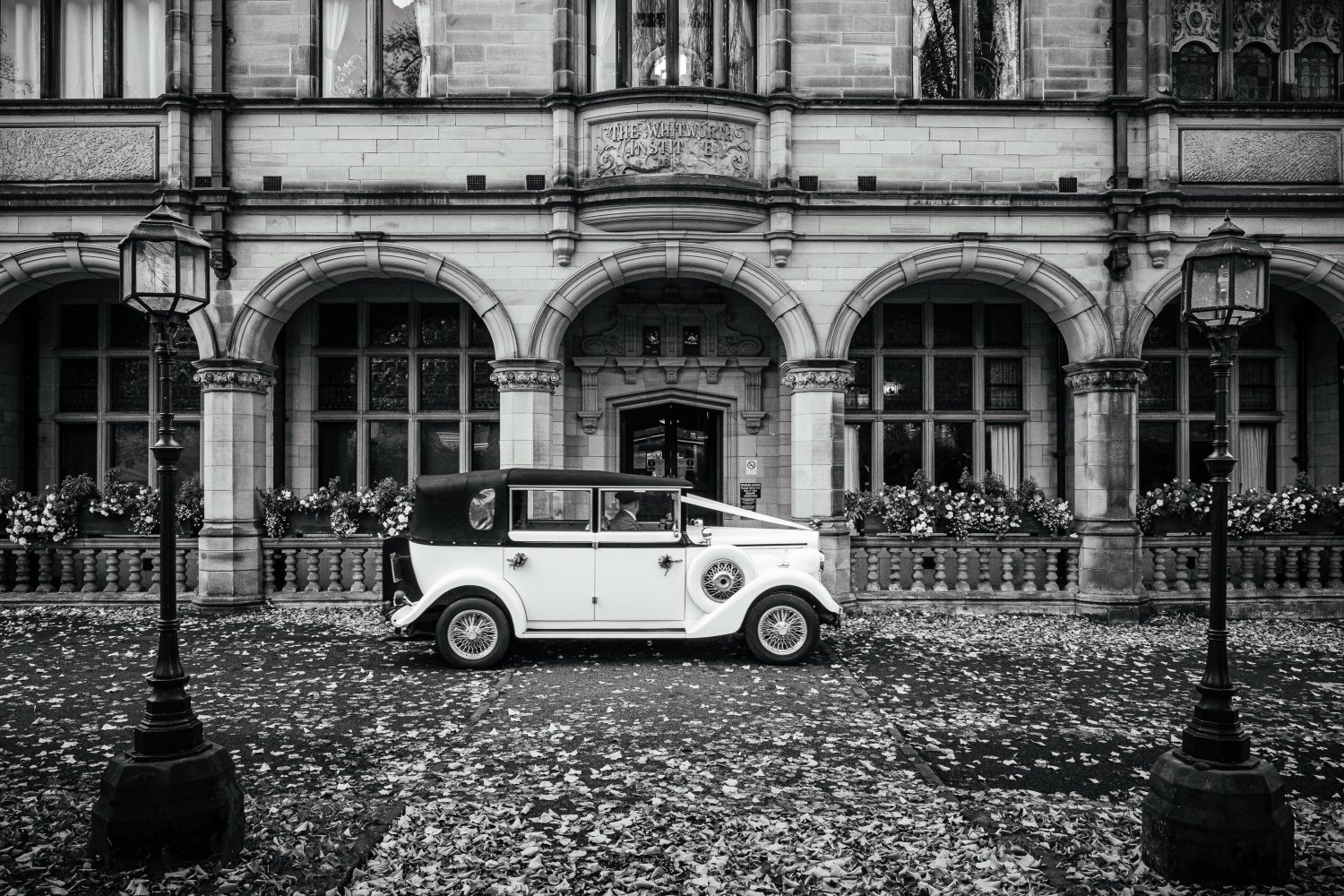 Wedding car outside whitworth centre
