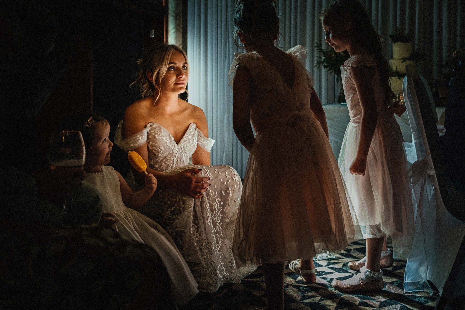 Bride and children - Derby wedding photographer