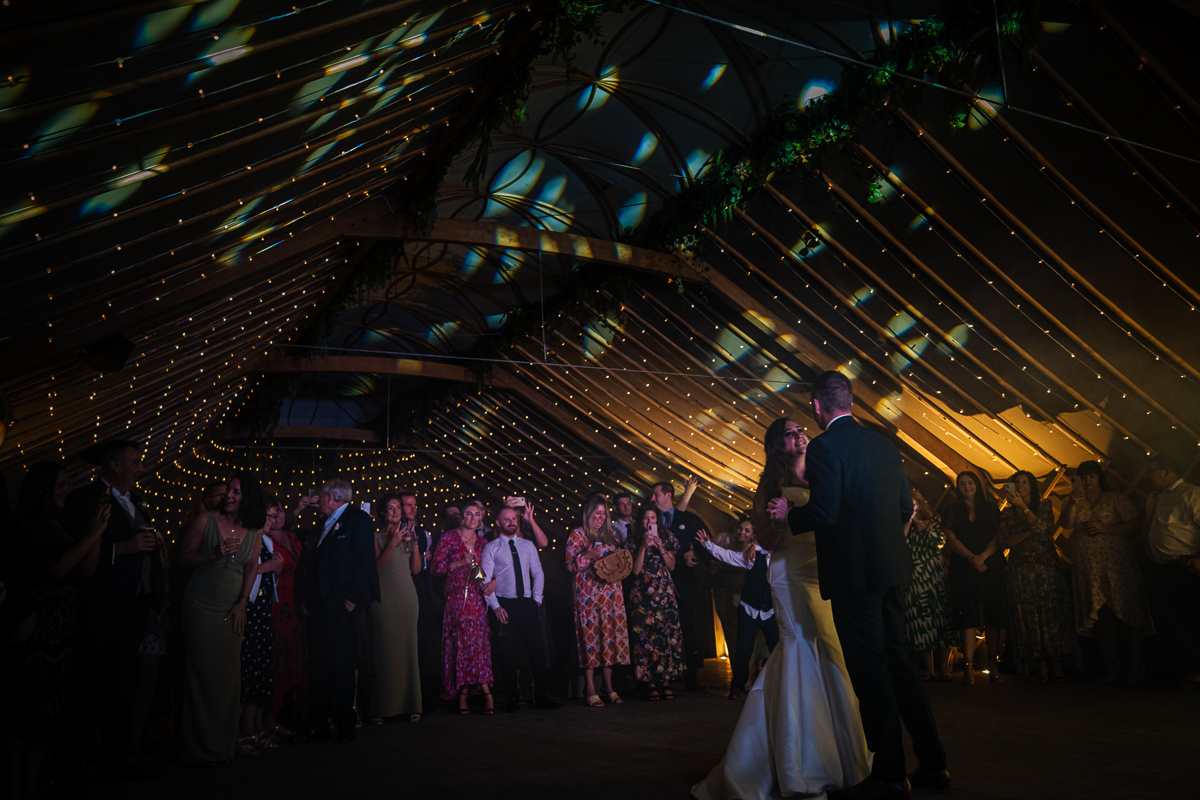 Bride and Groom First Dance at Thorpe Gardens Wedding Reception