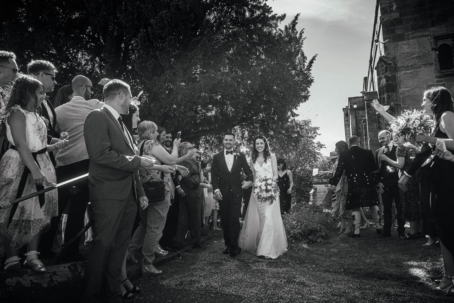 Confetti Wedding at St Helen's Church, Etwall, Derbyshire