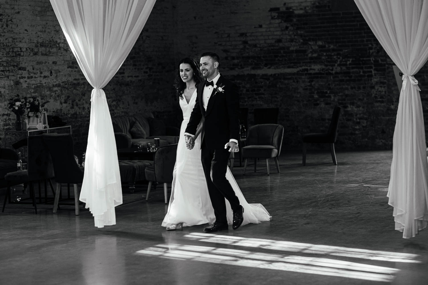 Bride and groom entrance at Calke Abbey Wedding