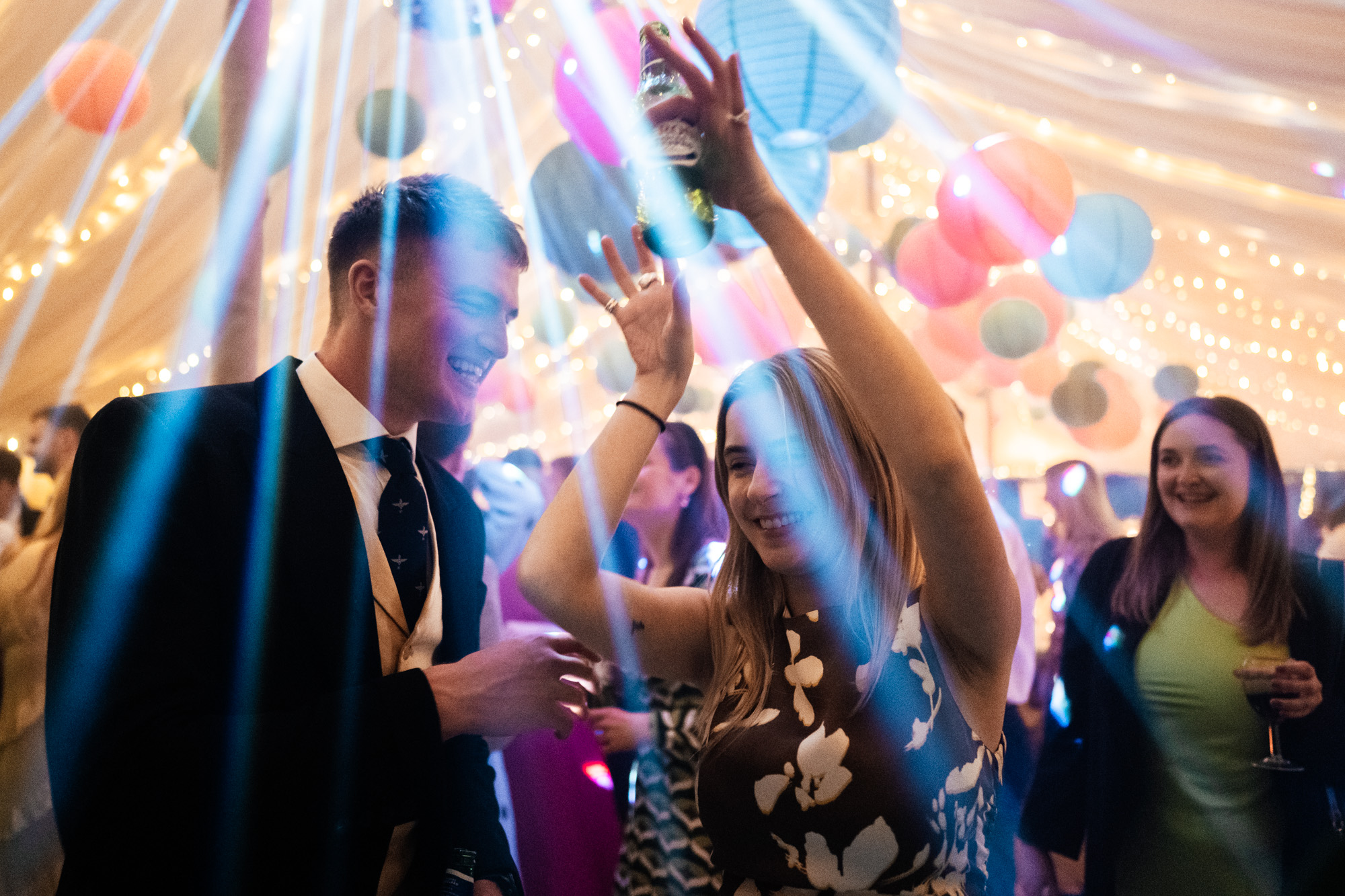 Couple dancing in marquee wedding reception Derby