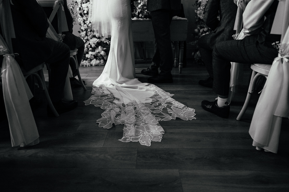 Blog 4 Shottle Hall Wedding Ceremony - Black and White High contrast wedding photography by documentary wedding photographer Simon Dewey